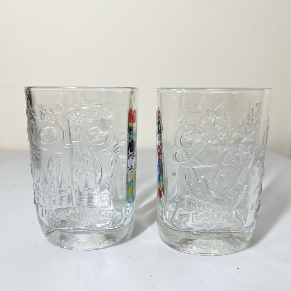 Vintage McDonald’s Disney World 2000 Mickey Mouse Celebration Glasses Set of 2 - Picture 2 of 4